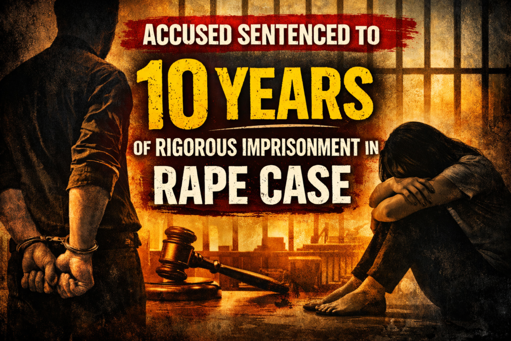 అత్యాచారం కేసులో నిందితుడికి 10ఏళ్ల కఠిన కారాగార శిక్ష,రూ.15వేల జరిమానా