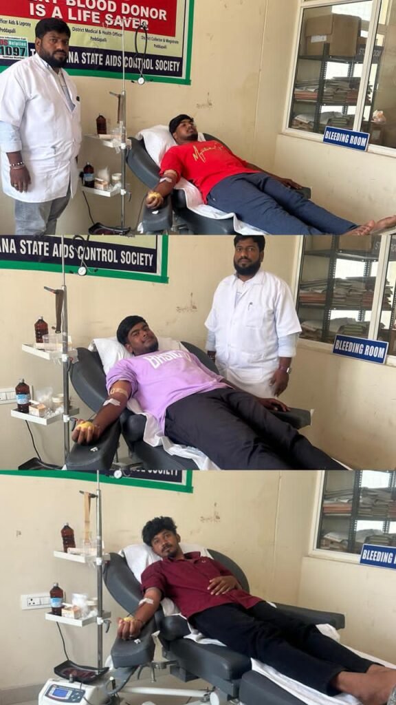 ఆపదలో అండగా నిలిచిన చత్రపతి శివాజీ యువసేన – ముగ్గురు యువకుల రక్తదానం